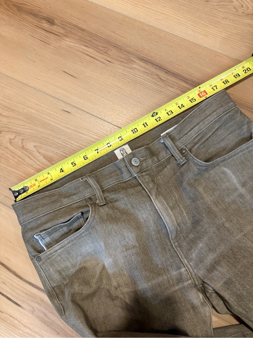 Hiroshi Kato The Pen Slim Straight Stretch Selvedge Denim Jeans green 36 x 31 - Picture 12 of 14